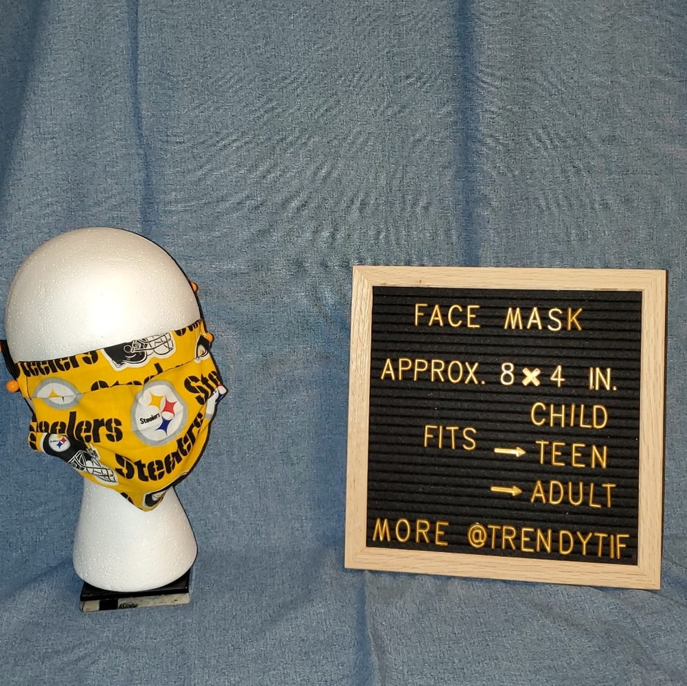 Pittsburg Steelers Face Covering Mask Shield Washable Reusable